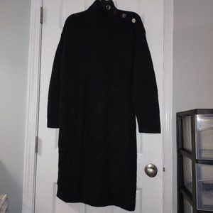 Ann Taylor black sweater dress sz L nwt